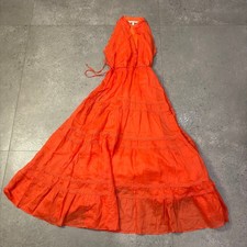 Forever New Maxi Dress Women's AUS 12 Flame Orange Lace Detailing