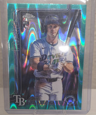 Topps 2025 Chrome Update Jake Mangum Teal Raywave Refractor /299 Rookie Rays