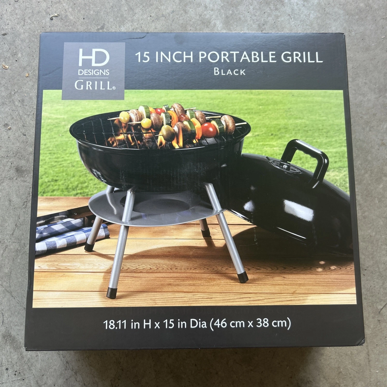 HD Designs Portable Grill Black camping small spaces new