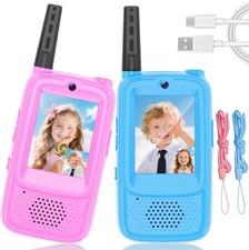 Video Walkie Talkies for Kids, 2 Pack Rechargeable Kids Walkie Talkies Long Rang