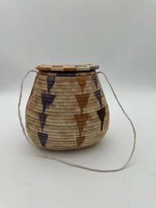Tight Handwoven African Basket - Triangular Design