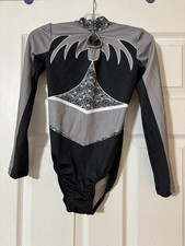 Alexandra Child Size 10 Leotard Long Sleeve Dance Costume Just for Kix Gothic