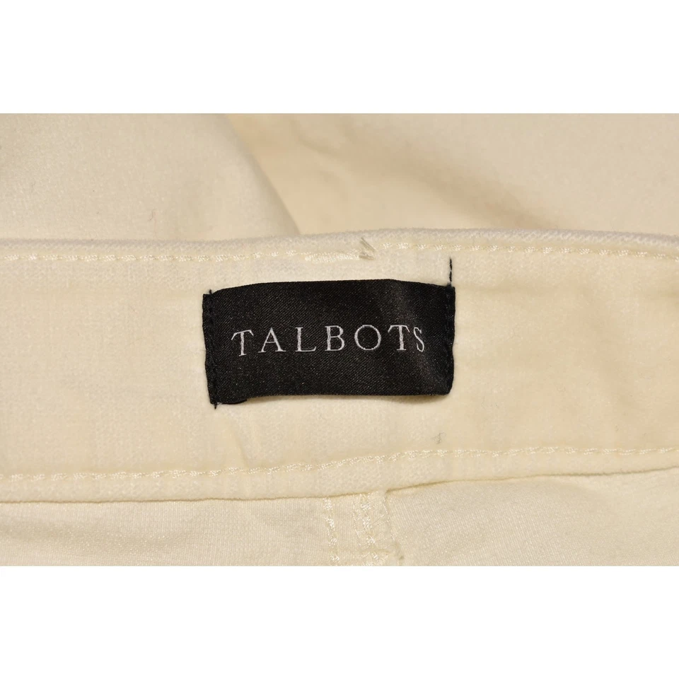 TALBOTS $99 Ivory Velveteen Straight Leg Pant Stretch Size 16P - Image 3 of 4