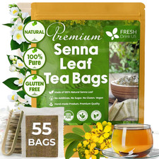Freshdrinkus, Premium 55 Senna Leaf Tea Bags, 100 Natural Pure from Senna Lea