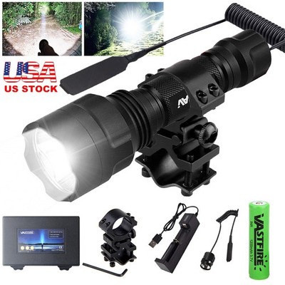 VASTFIRE 1000LM LED Flashlight 800Yard Hunting Torch 2in1 Scope Mount 20 mm Rail