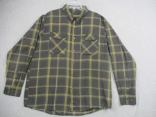 Dixxon Flannel Company Shirt Mens 2XL Gray Yellow Plaid 4WP Exclusive Button