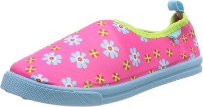 Playshoes Girl Bathing Shoes Swimming Shoes Aqua Shoes Flowers, Pink, 24/25 EUR