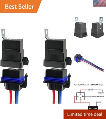 4-pin 80/60AMP 12VDC Waterproof Relay Kit, SPST Automotive Relays, Pack of 2