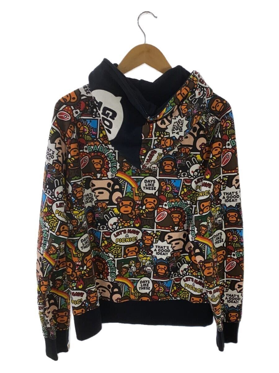 BAPE A Bathing Ape Zip Hoodie L Cotton Multicolor All-Over
