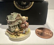 Olszewski Miniatures Childrens DOLLHOUSE DREAMS House W/ Girl & Bear RARE SIGNED