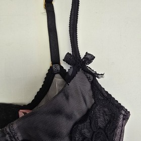Agent Provocateur Bra Size 34C Black Lace Mesh Bow Detail Sexy Womens Balconette