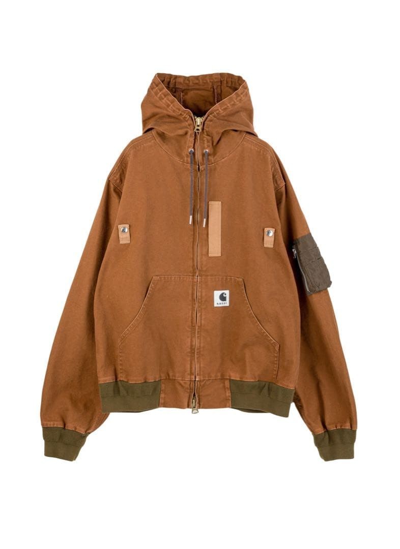 Sacai x Carhartt Wip Washed Duck Hooded Blouson Jacket Size 2 New