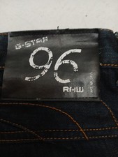 G STAR RAW 96 Denim Jeans 100% Cotton Mens Size W32 L33 Logo Patch & Rear Belt.