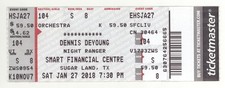 Dennis DeYoung Night Ranger 1/27/18 Sugarland TX Ticket! Styx Houston