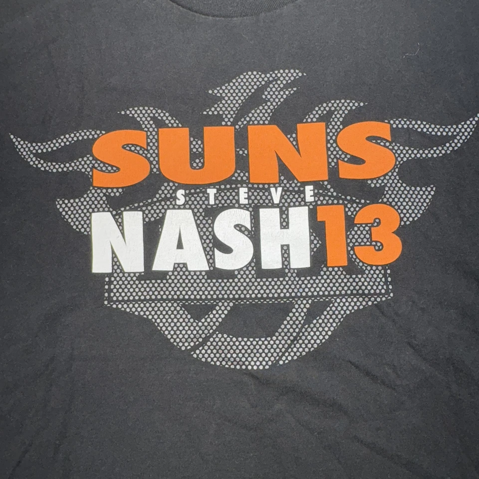Camiseta masculina Phoenix Suns grande preta NBA basquete Steve Nash 13 UNK algodão - Imagem 3 de 4