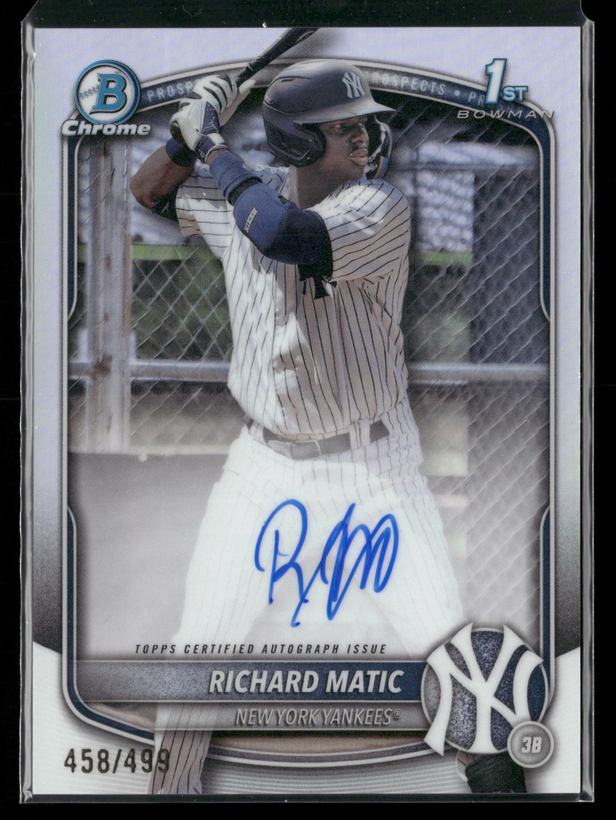 Richard Matic 2025 Bowman #CPA-RM Chrome Prospect Autographs Refractor /499