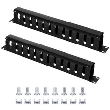 2 Pack 1U Rack Mount Cable Management Brush Panel 12 Slots for 19" Server Rack