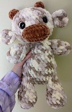 Handmade Crochet Super Cute Multi Colored Cow Plushie Stuffed Toy