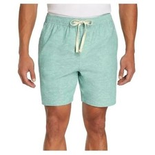 GAP Pull On Linen Blend Shorts Mens S Green Drawstring Stretch NEW