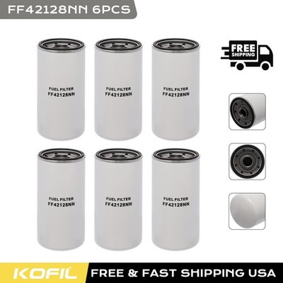 6x FF42128NN Fuel Filter Spin-On for D11 & D13 Truck 2017+ Mack MP7 MP8
