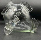 Large Glass Open Mouth Blenko Style Fish Terrarium Vase Bowl 11”