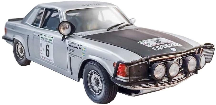 Maquette Mercedes 450 SL Italeri Rallye Bandama 1979 avec pneus en caoutchouc