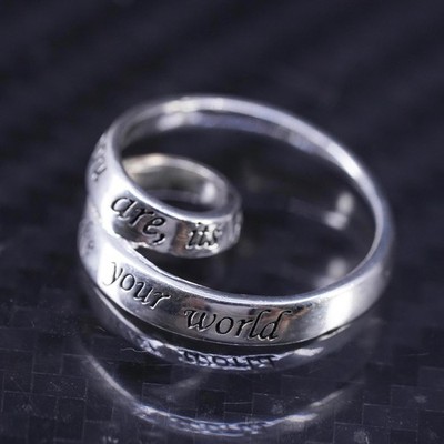 Sterling silver 925 entwined circle ring pendant  wherever you are your friend