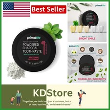 Organic Charcoal Toothpowder Whitening Mint Kid Safe 0.25oz
