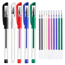 5 Colors Stick Heat Erasable Fabric Marking Pens with 10 Free Refills, 5-Pack...