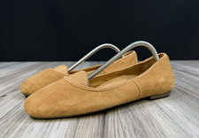 Vionic Orinda Ballet Flat Brown Suede Square Toe Womens Size 8 Comfort Pre Owned