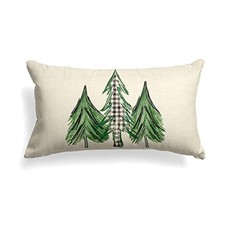 AVOIN Watercolor Christmas Tree Throw Pillow Cover, 12 x 20 Inch 12 X 20"