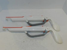 Set of 2 Nintendo Wii Plastic Gun Blasters Shotgun Remote Holder White & Orange