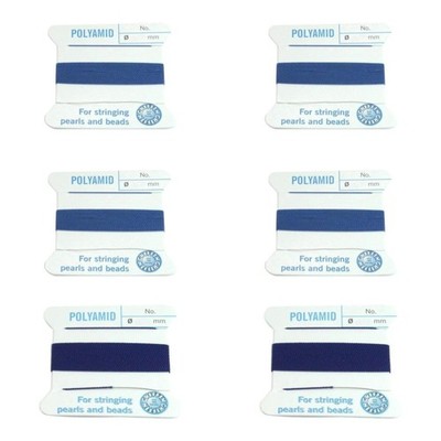 Griffin Nylon Bead Cord 6 Pack   Blue Sizes 2, 4, 6, 8 & Dark Blue, Sizes 2, 4