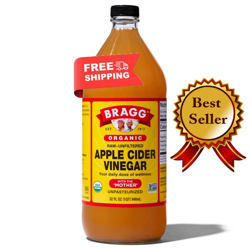 Bragg Organic Apple Cider Vinegar with the Mother, Raw and Unfiltered, 32 fl oz.