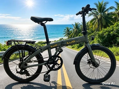 tvo two 20in Folding Bike Grey/Black Riser Bar Rear Rack Mudguards - Image 1 of 4