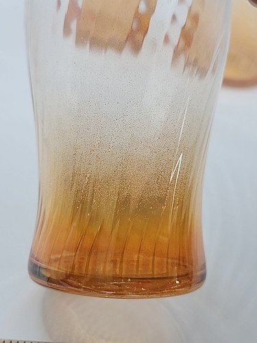 Set Of 5 vintage Curved glass drinking glasses Tinted Orange Ombre 🍊 3.75" - Picture 15 of 17