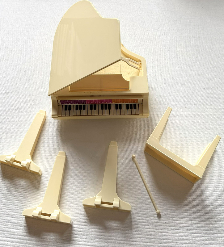 Barbie Doll Vintage Mattel 1981 Piano Bench With Baton Not Working For Parts Fix