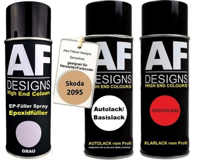 Epoxid Spraydose Set für Skoda 2095 Nut Brown Spraydose EP Grundierung Klarlack
