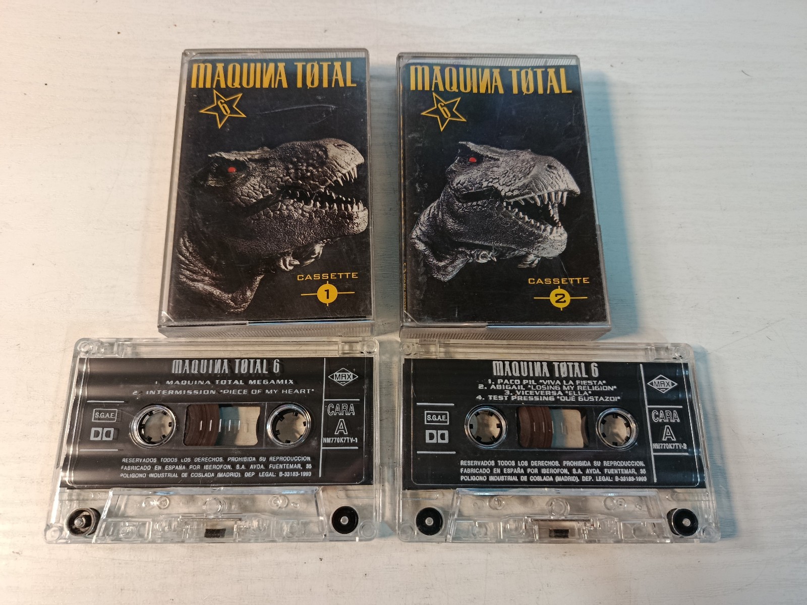 MAQUINA TOTAL 6 Techno Dance (Max Music 1993 Spain) - 2 X Cassette VG+