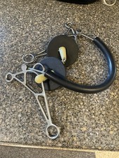 Hackamore with Happy Mouth Bit with Roller and Bit Guards Horse Tack
