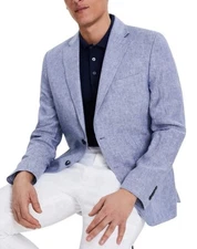 Tommy Hilfiger Mens Modern fit Sport Coat Blazer 38R Light Blue Solid New NWT