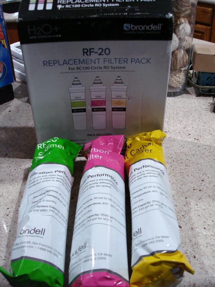 NUEVO Kit de repuesto de filtro de agua Brondell RF-20 con batería Foto 2 de 4