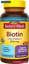 Nature Made Biotin 2500 mcg Extra Strength, Biotin Supplements Support Healthy H