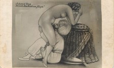 B596 Sultano Achmed Riza che dice addio a "Kitzla" scena intima orientalista