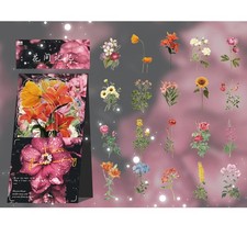 40 pieces Flower Mushroom Stickers Transparent Stickers Deco Stickers Antique St