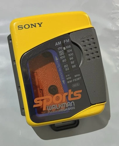 Sony Sports Walkman Mega Bass FM/AM Cassette Player WM-FS397 VTG CLEAN!!! Tested