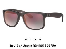 LENSES ONLY  Ray Ban Justin RB4165. Grey Gradient Mirror Red, Eye Size 51.