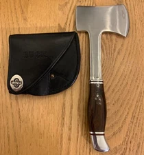 RARE BUCK LEROY REMER CUSTOM EXOTIC WOOD 1 LINE 106 AXE  W/ SHEATH  DRT2