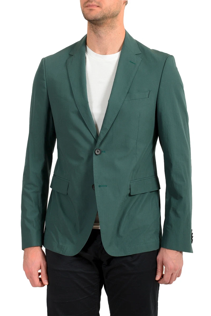 Boss Men&#039;s &#034;Nobis5&#034; Fit Green Button Coat Blazer | eBay