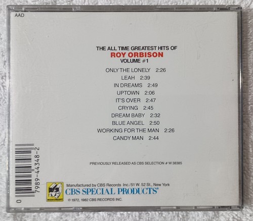Roy Orbison: The All-Time Greatest Hits Of Roy Orbison Volume 1 "CD, 1982" VG+ - Picture 2 of 3